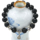 Bracelet mala en pierre d'agate noire et argent Bracelets Malas Artisan d'Asie