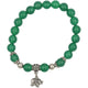 Bracelet mala en pierre d'agate verte et argent Bracelets Malas Artisan d'Asie