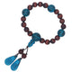 Bracelet mala en pierre d'oeil de tigre rouge et cristal bleu Bracelets Malas Artisan d'Asie