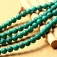 Bracelet mala fabriqué sur mesure Bracelets Malas Artisan d'Asie Vert turquoise - Pierre de turquoise Oui Argent