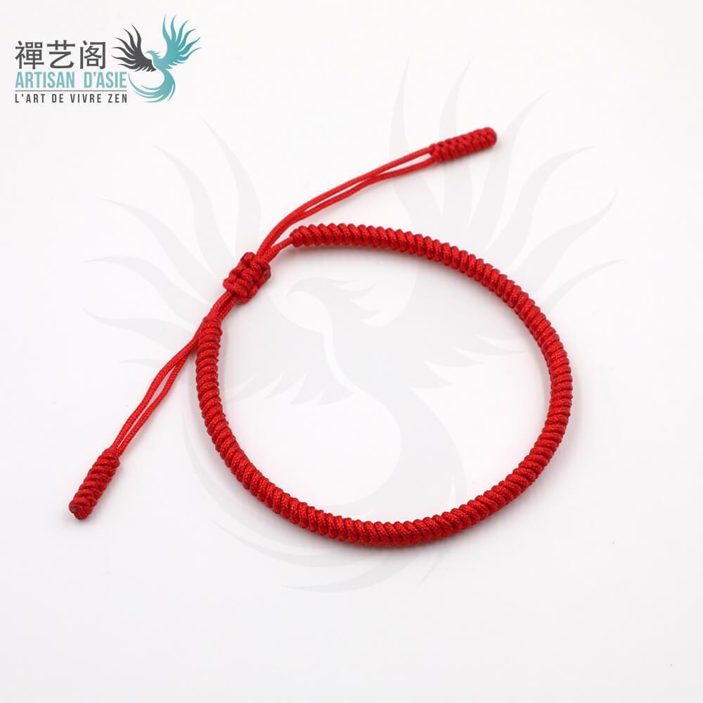 L'Ardent - Bracelet personnalisé en coton tressé rouge - Le Grain de Riz
