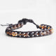 Bracelet tressé tibétain en cuir et pierres naturelles Bracelets Tressés Tibétains Artisan d'Asie Marbre