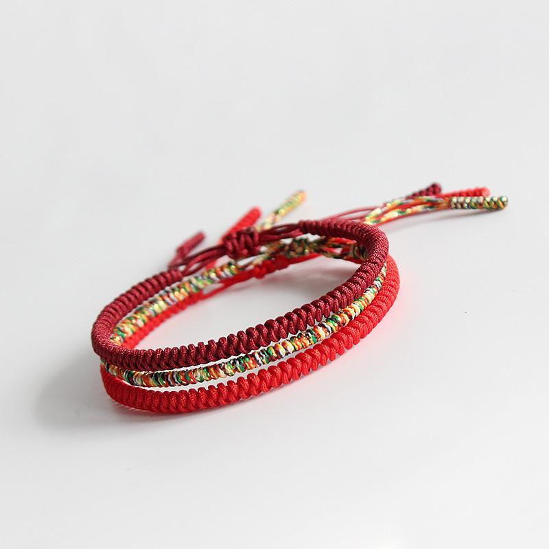 Bracelets Tibétains Porte Bonheur Bracelets Tressés Tibétains Artisan d'Asie LOT DE 3 BRACELETS 