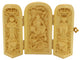 Coffret de 3 statuettes artisanales en bois - Bodhisattva Guanyin - Design 1 Statues Bouddha Artisan d'Asie
