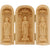 Coffret de 3 statuettes artisanales en bois - Bouddha Amitabha - Design 1