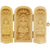 Coffret de 3 statuettes artisanales en bois - Bouddha Amitabha et Bodhisattva - Design 4