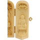 Coffret de 3 statuettes artisanales en bois - Bouddha Amitabha et Bodhisattva - Design 4 Statues Bouddha Artisan d'Asie