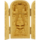 Coffret de 3 statuettes artisanales en bois - Bouddha Amitabha et Bodhisattva - Design 5 Statues Bouddha Artisan d'Asie