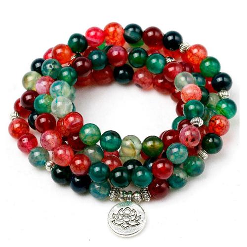 Collar Mala 108 Perlas de Turmalina Multicolor