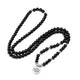 Collier Mala 108 Perles en Tourmaline Noire Colliers Malas Artisan d'Asie