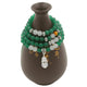 Collier mala en pierre d'agate verte, cristal et argent Colliers Malas Artisan d'Asie