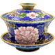 Grande tasse de thé chinoise en cloisonné Cloisonné Chinois Artisan d'Asie Bleu