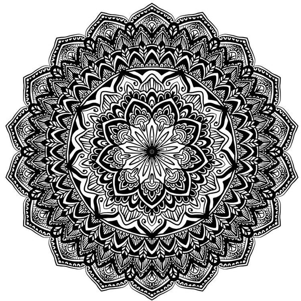 Mandala à colorier sur coton