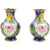 Paire de grands vases chinois en cloisonné 2 - Fleurs Cloisonné Chinois Artisan d'Asie Bleu 