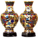 Paire de vases chinois en cloisonné – Dragon et Phénix Cloisonné Chinois Artisan d'Asie