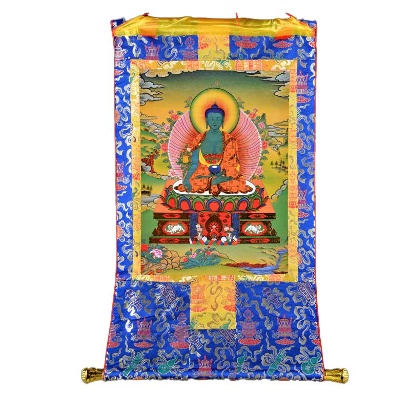 Peinture Thangka Bouddha Bhaisajyaguru Peintures Artisan d'Asie 