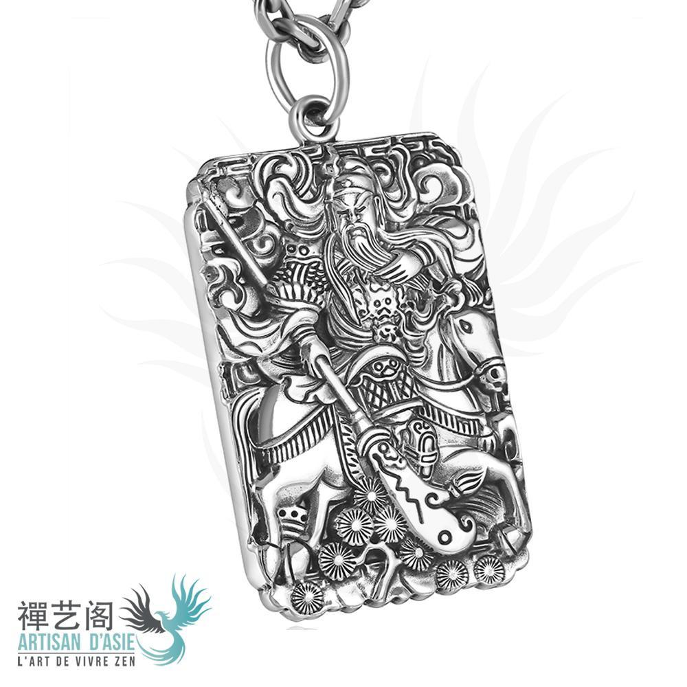 Pendentif Dieu de la Guerre Guanyu en Argent 990/1000 Pendentifs & Amulettes Artisan d'Asie 