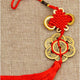 Pendentif Feng Shui traditionnel béni - Rouge Feng Shui Artisan d'Asie 8 Pièces - Fleurs