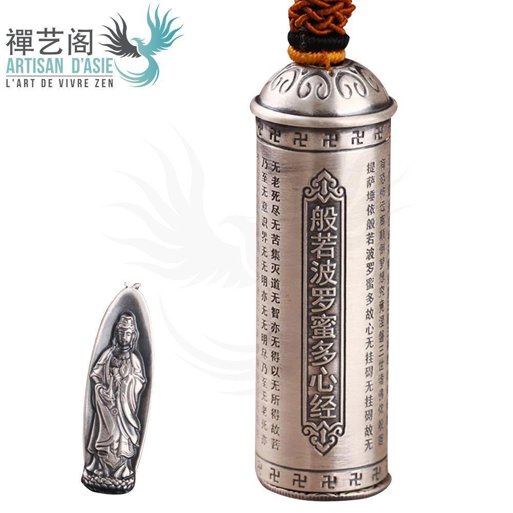 Pendentif Moulin à Prière Tibétain en Argent 999/1000 Pendentifs & Amulettes Artisan d'Asie 
