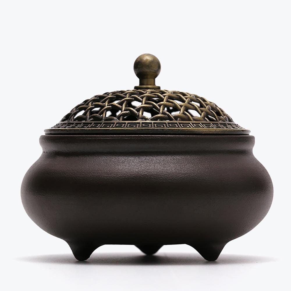 Soporte de incienso tradicional chino de cerámica vintage