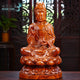 Statue Bodhisattva Guanyin assis ou debout en bois de santal noir ou bois de padouk Statues Bouddha Artisan d'Asie 20 cm - Assis Bois de Padouk