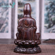 Statue Bodhisattva Guanyin assis ou debout en bois de santal noir ou bois de padouk Statues Bouddha Artisan d'Asie