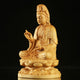 Statue Bodhisattva Guanyin en bois de buis Statues Bouddha Artisan d'Asie