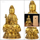 Statue Bodhisattva Guanyin en cuivre jaune Statues Bouddha Artisan d'Asie XS - 16 cm