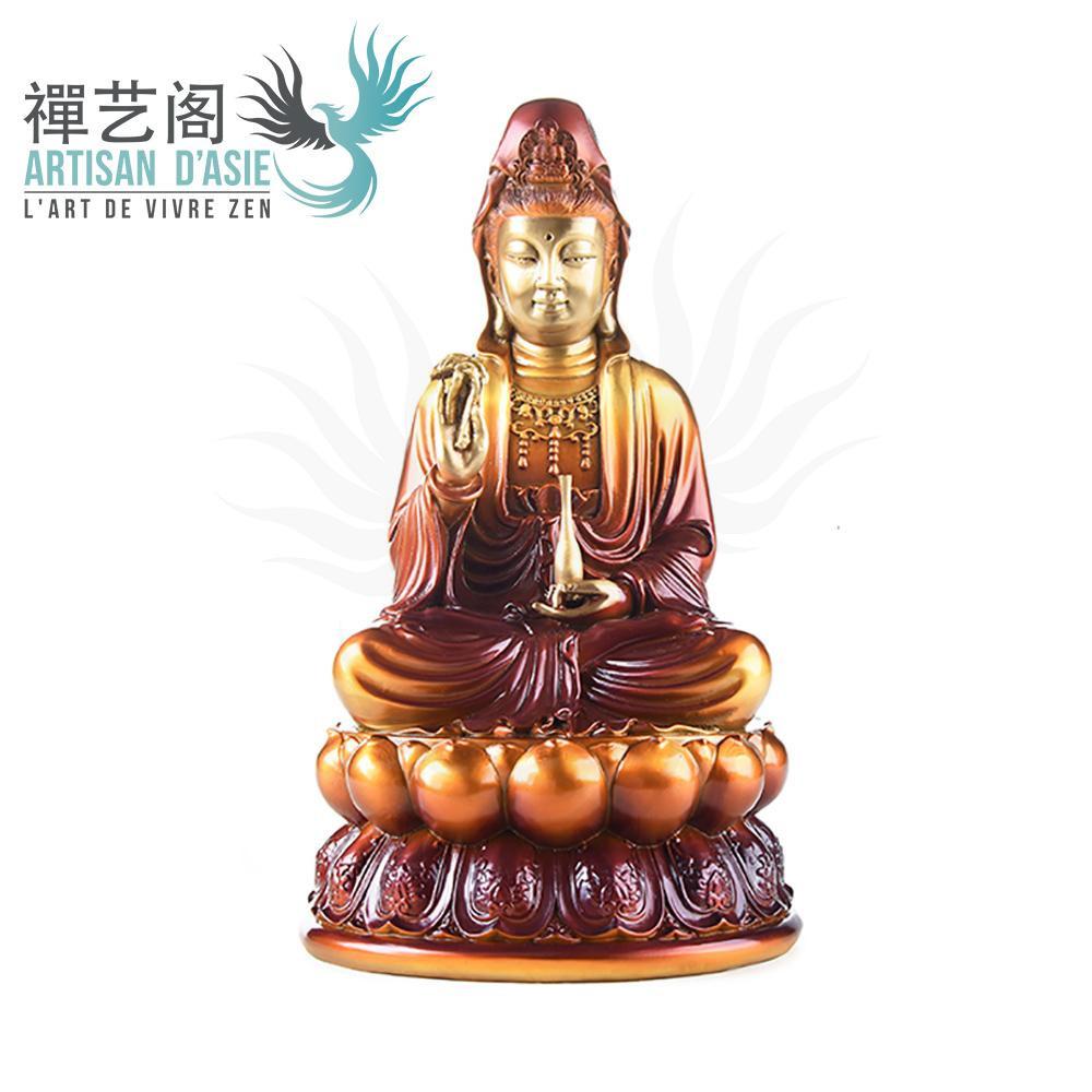 Statue Bodhisattva Guanyin en cuivre Statues Bouddha Artisan d'Asie 