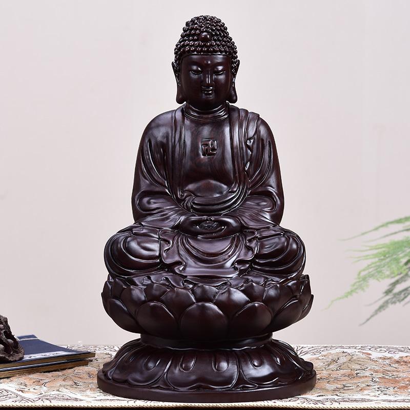 Estatua de Buda Amitabha en sándalo negro o madera de padouk