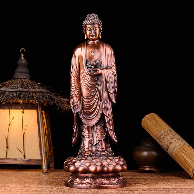Statue Bouddha Amitabha en cuivre