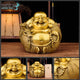 Statue Bouddha Maitreya en cuivre jaune Statues Bouddha Artisan d'Asie L - 19.5 cm