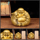 Statue Bouddha Maitreya en cuivre jaune Statues Bouddha Artisan d'Asie M - 12.5 cm