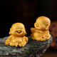 Statue Bouddha rieur Maitreya assis en bois de buis Statues Bouddha Artisan d'Asie