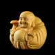 Statue Bouddha rieur Maitreya en bois de buis Statues Bouddha Artisan d'Asie