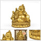 Statue Bouddha rieur Maitreya en cuivre ou cuivre jaune Statues Bouddha Artisan d'Asie Cuivre Jaune - Taille L - 28 cm
