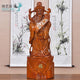 Statue dieu de la fortune Caishen assis ou debout en bois de santal noir ou bois de padouk Statues Asiatiques Artisan d'Asie 30 cm - Debout Bois de padouk