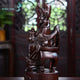 Statue dieu de la fortune Caishen assis ou debout en bois de santal noir ou bois de padouk Statues Asiatiques Artisan d'Asie