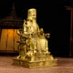 Statue dieu de la fortune Caishen en cuivre jaune Statues Asiatiques Artisan d'Asie