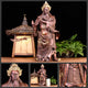 Statue guerrier Guanyu en cuivre ou cuivre jaune Statues Asiatiques Artisan d'Asie Cuivre - Taille L - 48 cm