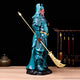 Statue guerrier Guanyu en cuivre peint Statues Asiatiques Artisan d'Asie